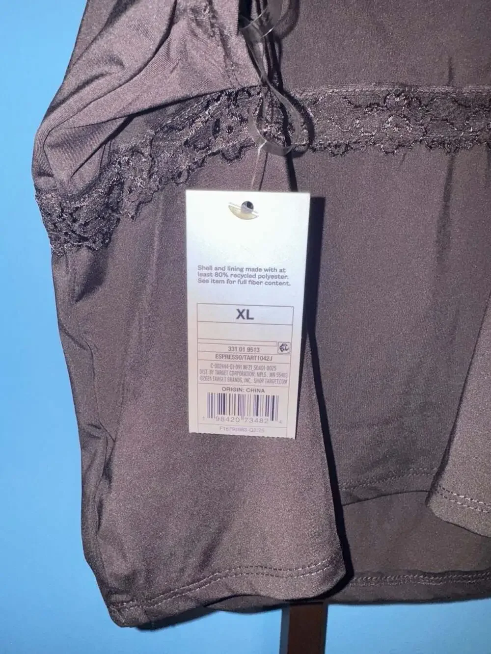 Wild Fable Espresso Lace Trim Cowl Tank Top Size XL - Picture 4 of 4